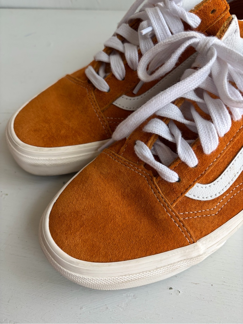 Vans Old Skool Suede & Canvas Sneakers – Orange – Men’s 7 / Women’s 8.5 - Picture 9 of 12